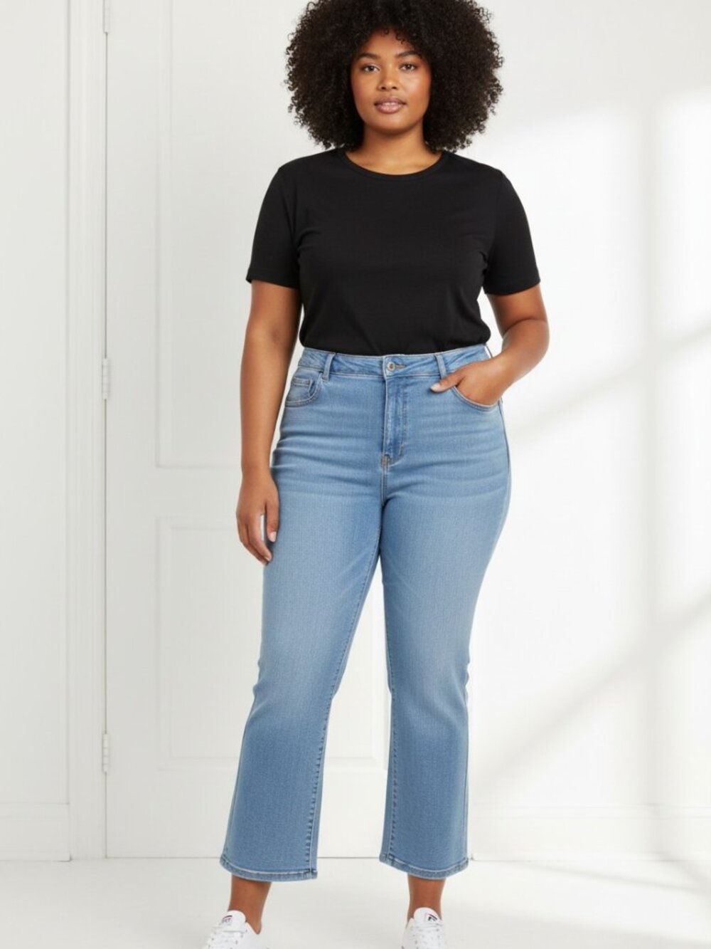 WOMAN WITHIN Classic Bootcut Denim Jeans Ladies Size 14WP